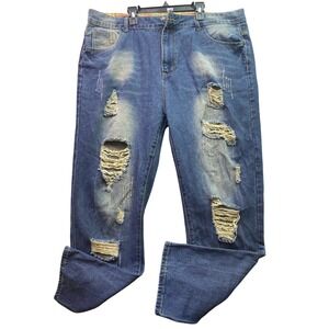 Mens Jeans 40x30 Ripped Distressed Thrashed Bleached Grunge Punk‎ Streetwear